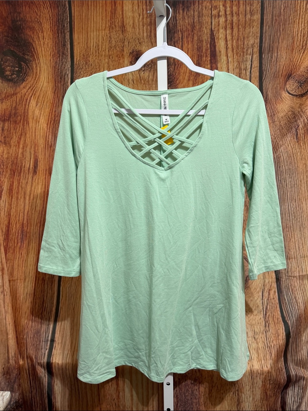 🚨(4/$10) Zenana Premium 3/4 Sleeve Lattice Blouse Size M